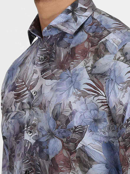 Multicolor Printed Slim Fit Party Wear Shirt | JB Studio