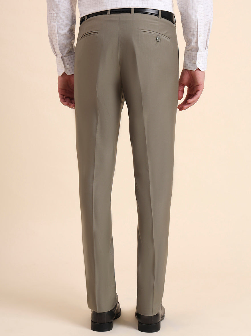 Pista Grey Solid Slim Fit Formal Trouser | Metal