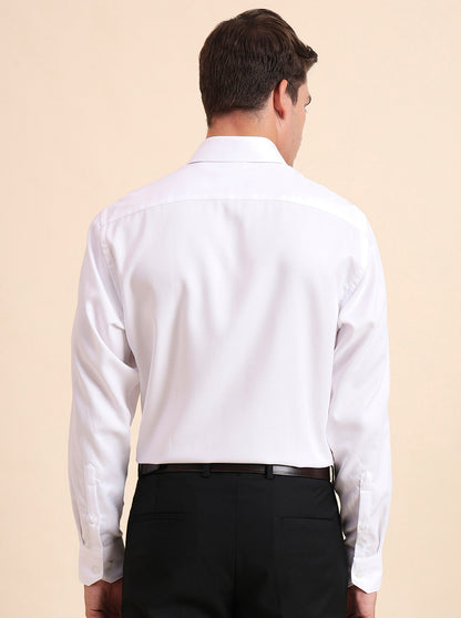 White Solid Regular Fit Formal Shirt | JadeBlue
