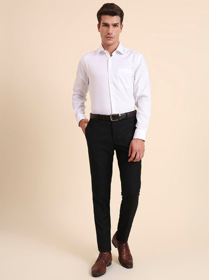 White Solid Regular Fit Formal Shirt | JadeBlue