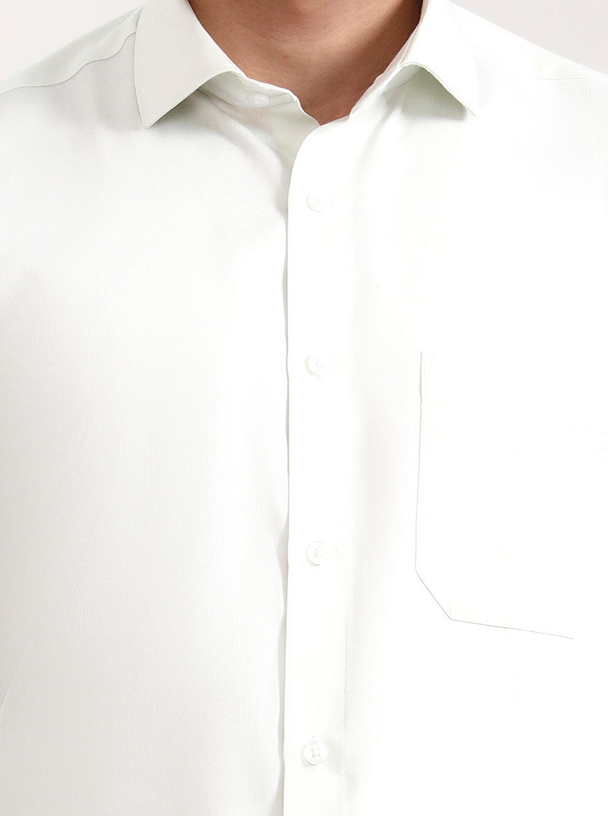 Pista Green Solid Slim Fit Formal Shirt | Greenfibre