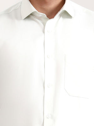 Pista Green Solid Slim Fit Formal Shirt | Greenfibre