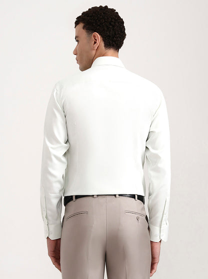 Pista Green Solid Slim Fit Formal Shirt | Greenfibre