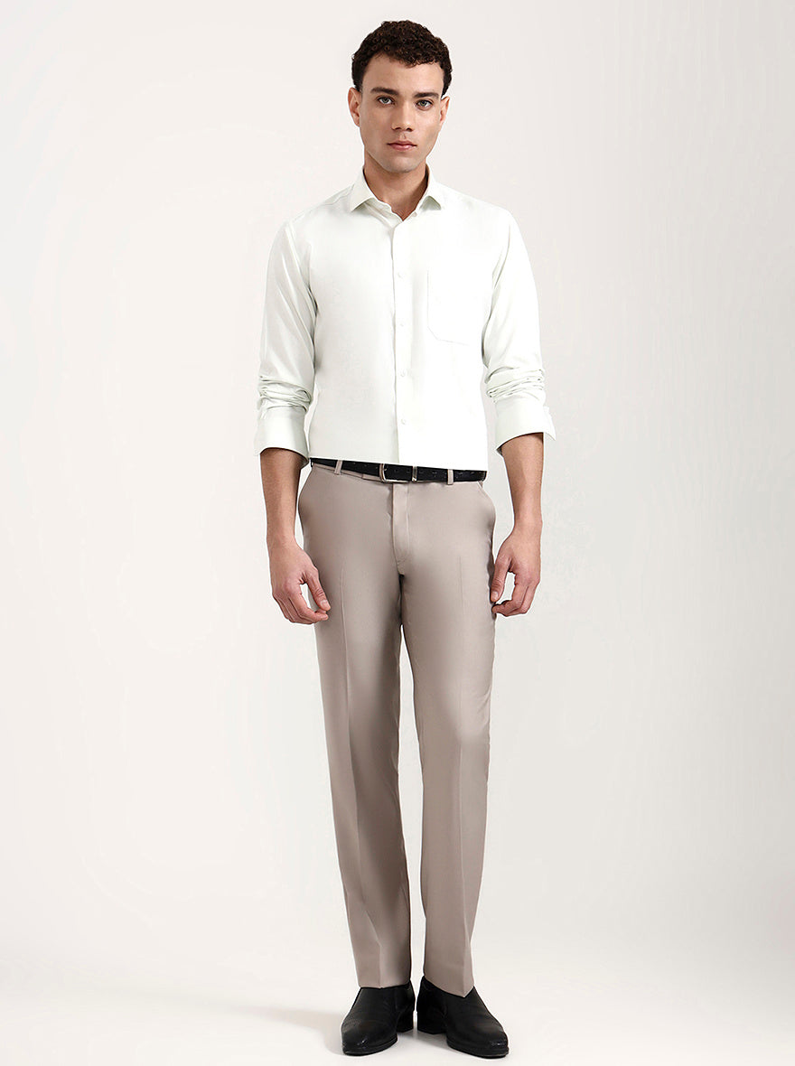 Pista Green Solid Slim Fit Formal Shirt | Greenfibre