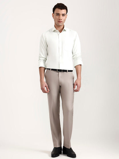 Pista Green Solid Slim Fit Formal Shirt | Greenfibre