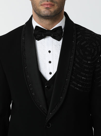 Black Embroidered Suit | JadeBlue