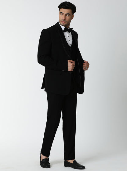 Black Embroidered Suit | JadeBlue