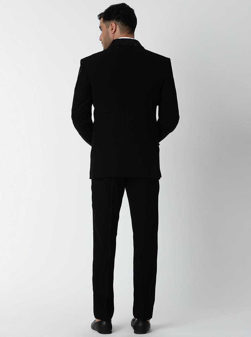 Black Embroidered Suit | JadeBlue