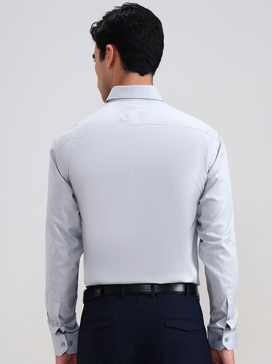 Grey Solid Regular Fit Formal Shirt | JadeBlue