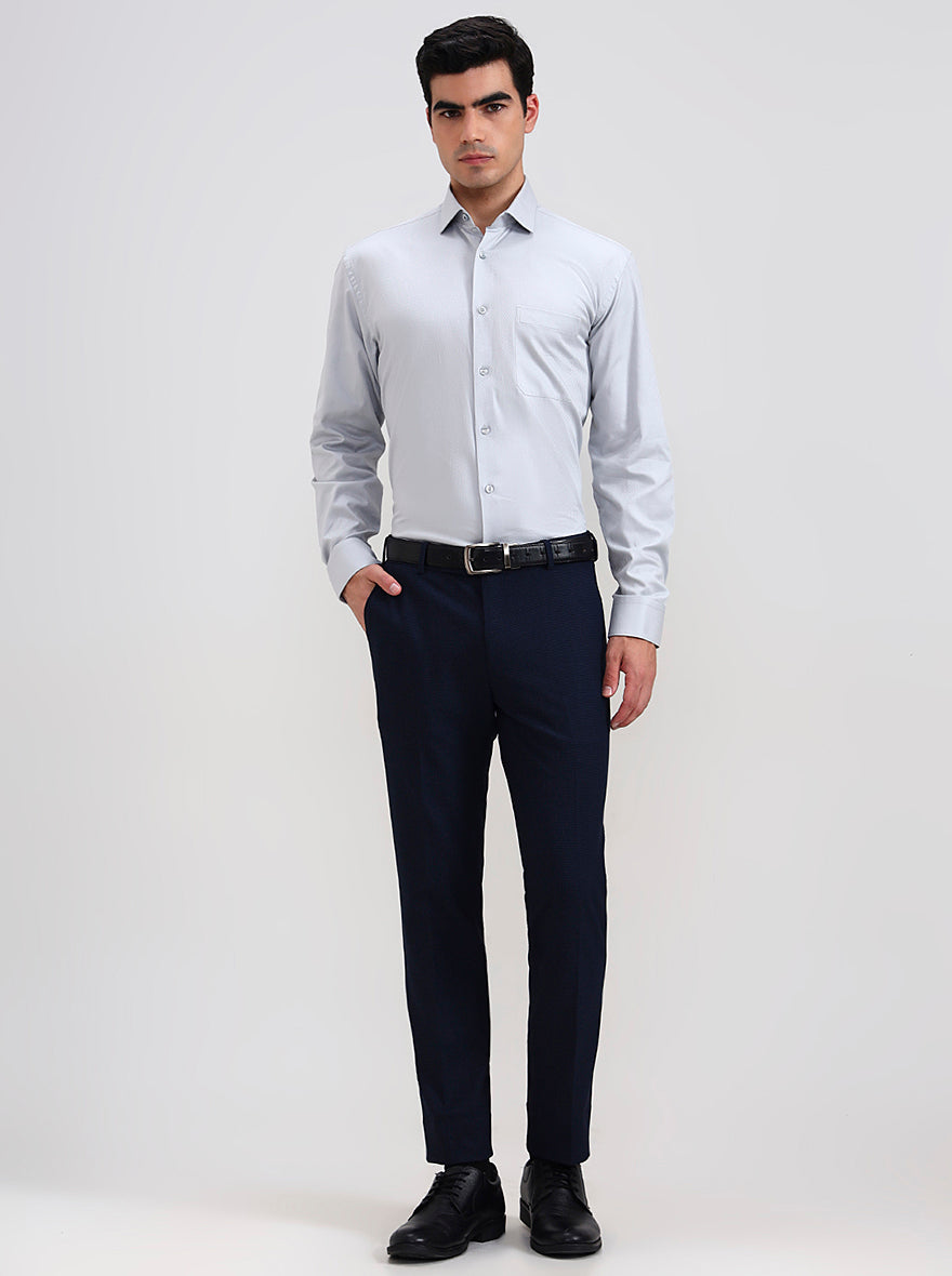 Grey Solid Regular Fit Formal Shirt | JadeBlue
