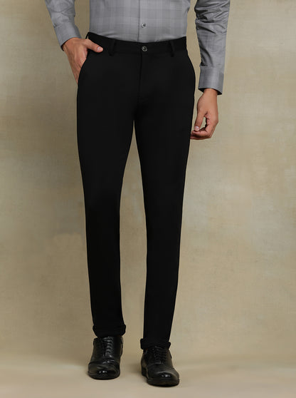 Black Solid Slim fit Club Wear Trouser | JB Studio