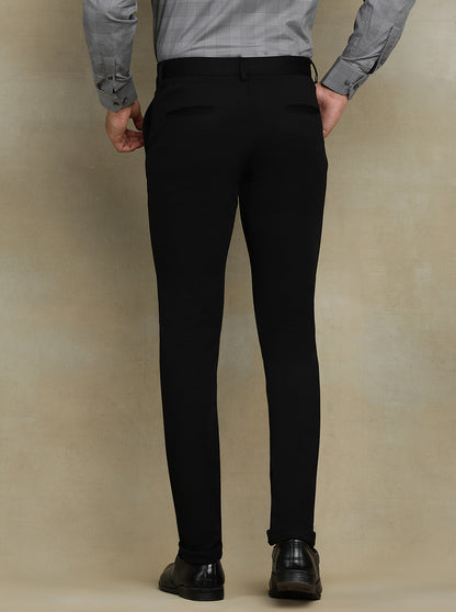 Black Solid Slim fit Club Wear Trouser | JB Studio
