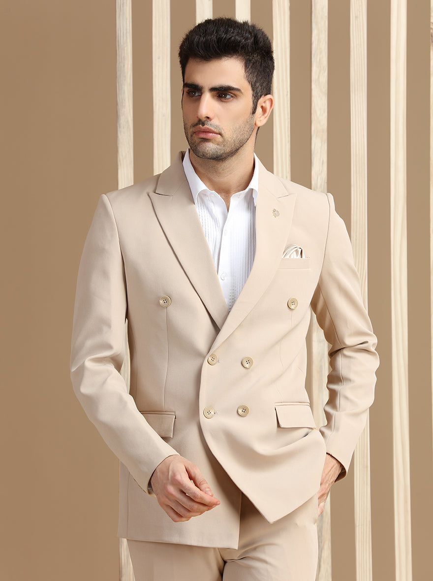 Fawn Self Textured Suit | JadeBlue