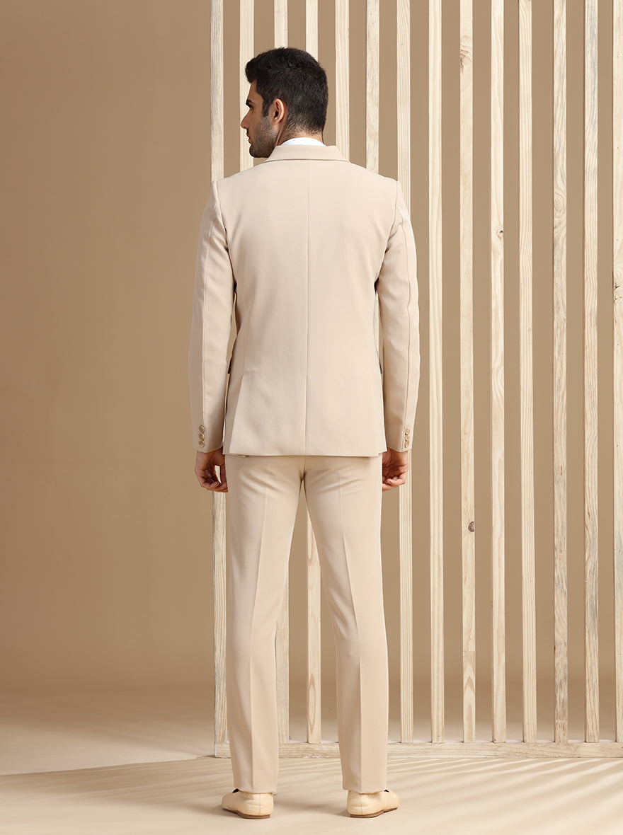 Fawn Self Textured Suit | JadeBlue