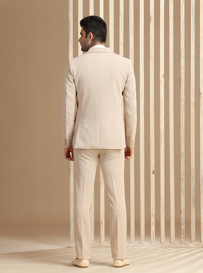 Fawn Self Textured Suit | JadeBlue