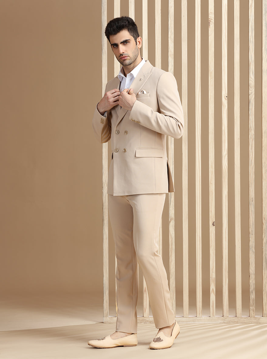 Fawn Self Textured Suit | JadeBlue