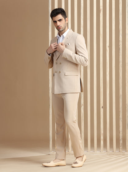 Fawn Self Textured Suit | JadeBlue