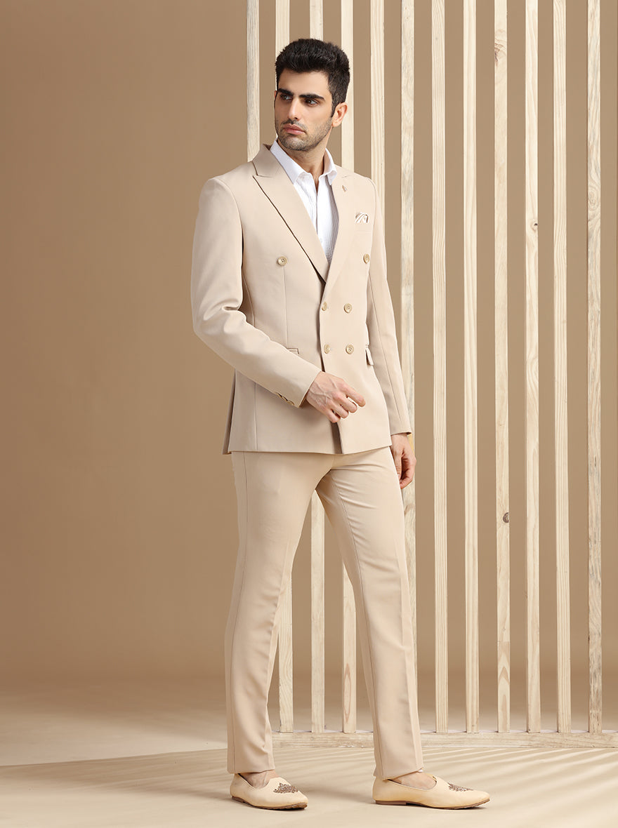 Fawn Self Textured Suit | JadeBlue