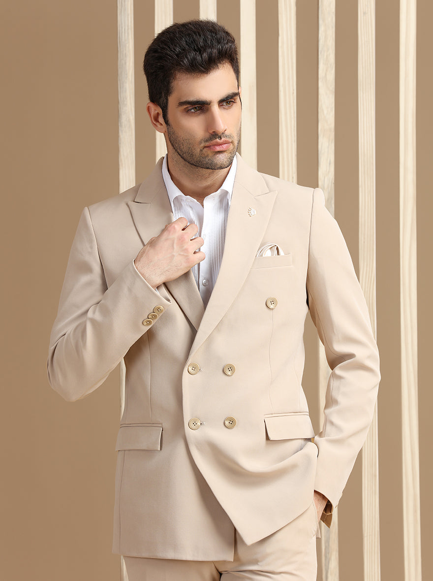 Fawn Self Textured Suit | JadeBlue