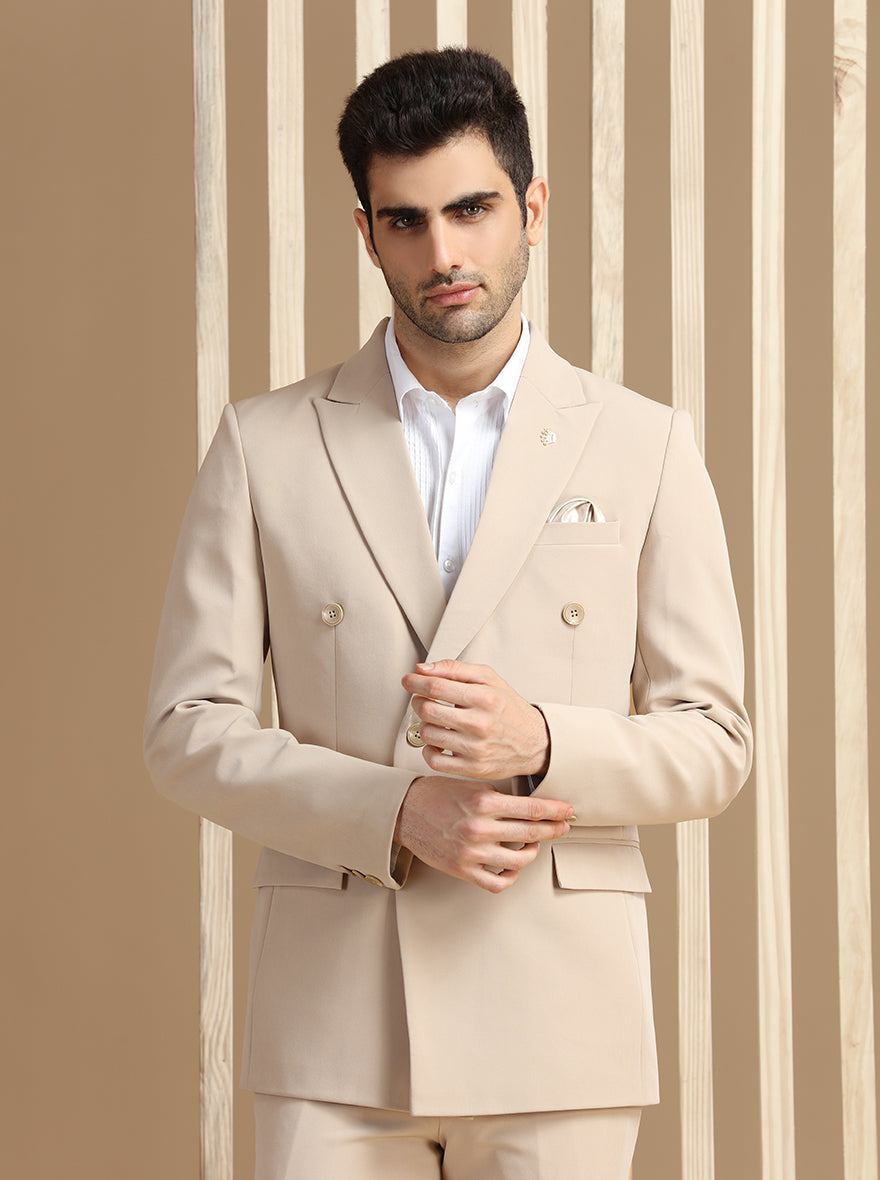 Fawn Self Textured Suit | JadeBlue