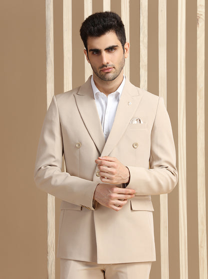 Fawn Self Textured Suit | JadeBlue