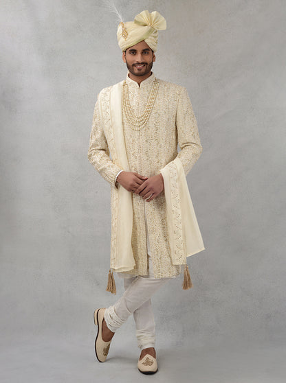 Cream Sherwani | TULA