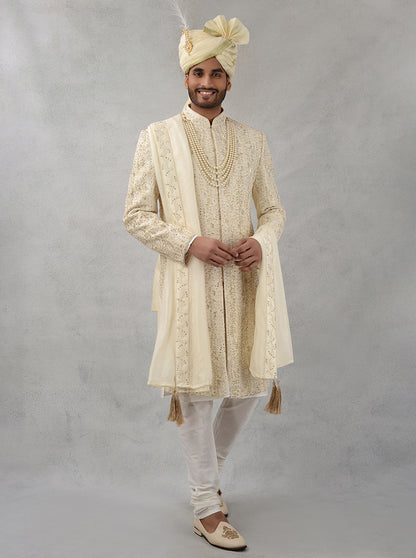 Cream Sherwani | TULA