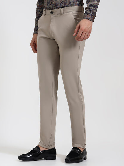 Fawn Solid Regular Fit Club Wear Trouser | Wyre