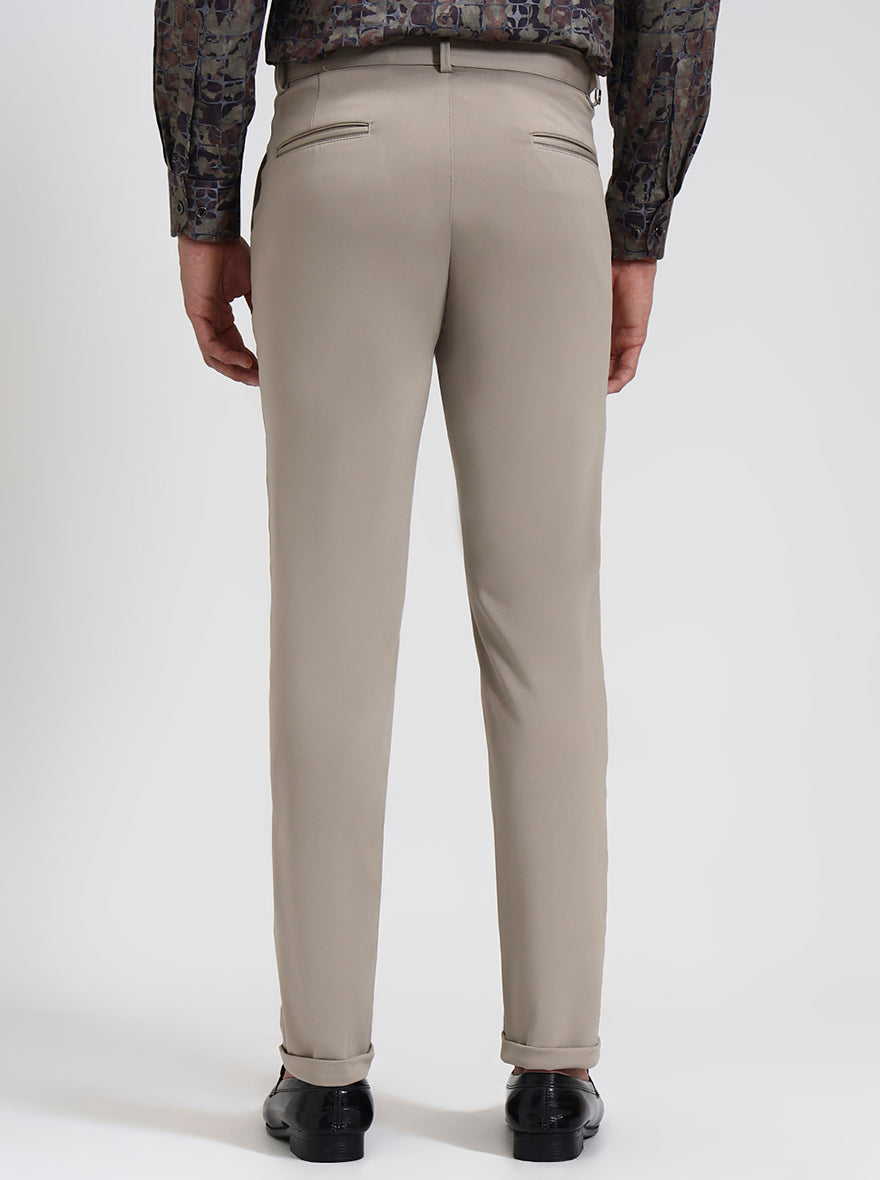Fawn Solid Regular Fit Club Wear Trouser | Wyre