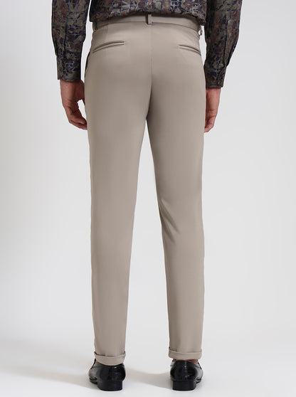 Fawn Solid Regular Fit Club Wear Trouser | Wyre