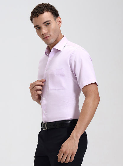 Pink Solid Regular Fit Formal Shirt | JadeBlue