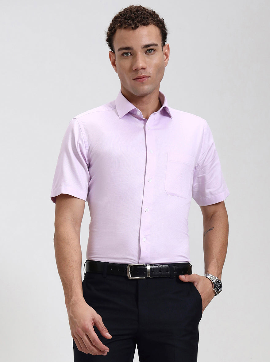 Pink Solid Regular Fit Formal Shirt | JadeBlue