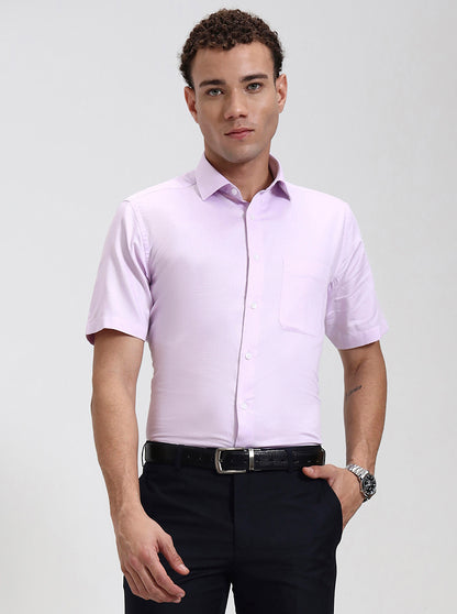 Pink Solid Regular Fit Formal Shirt | JadeBlue