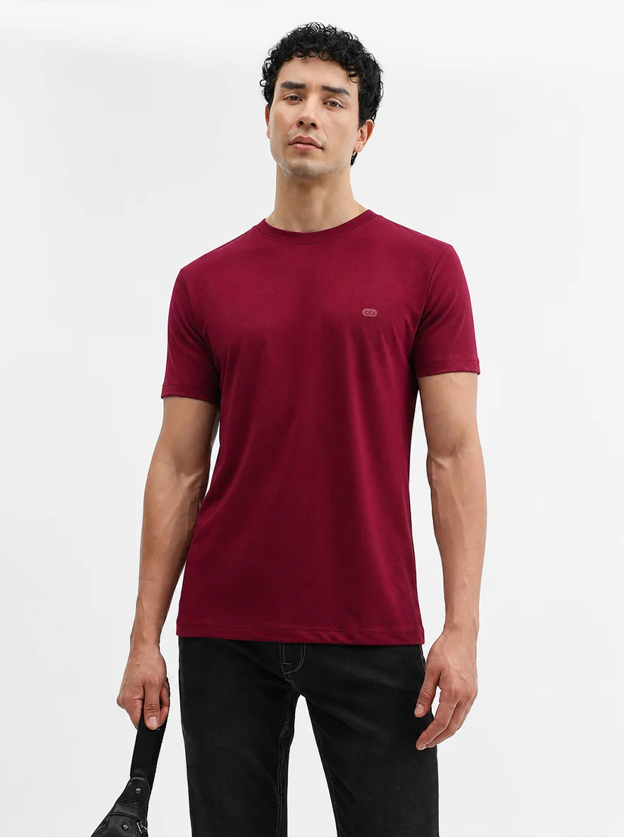 Red Solid Slim Fit T-Shirt | JadeBlue