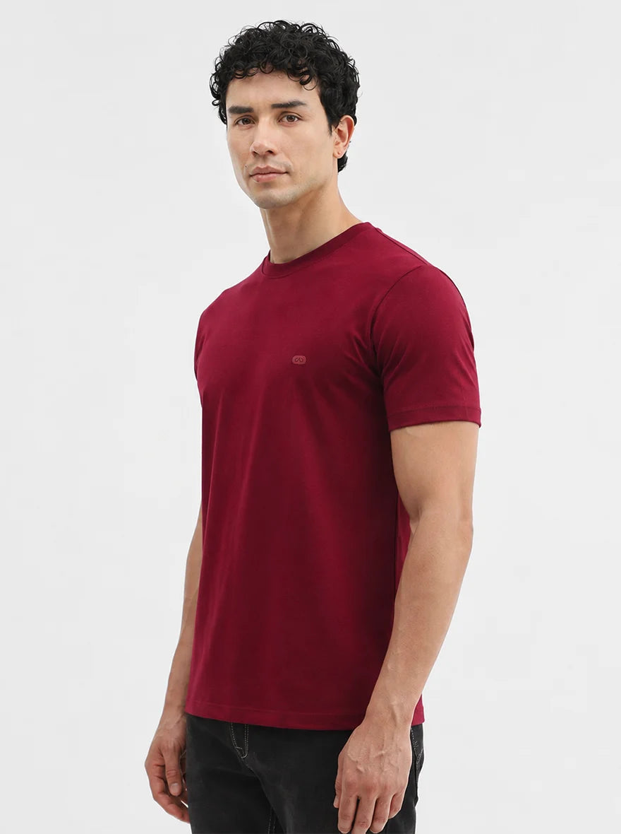 Red Solid Slim Fit T-Shirt | JadeBlue