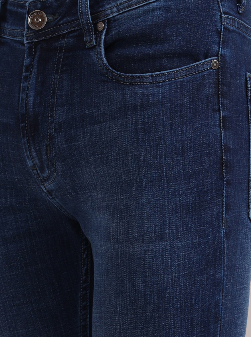 Ink Blue Washed Rider Fit Jeans | JadeBlue