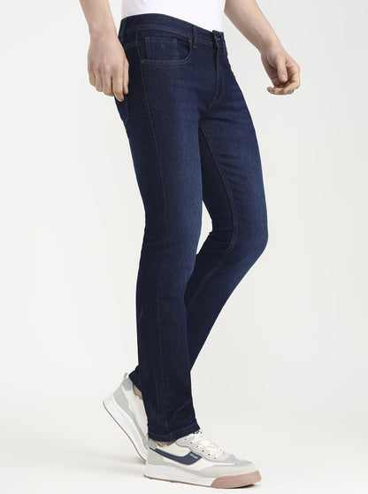 Dark Blue Solid Narrow Fit Jeans | Greenfibre