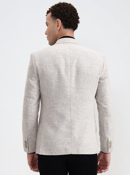 Fawn Solid Regular Fit Blazer | JadeBlue