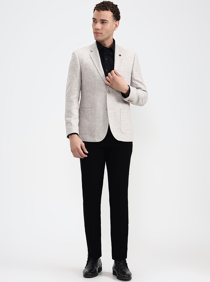 Fawn Solid Regular Fit Blazer | JadeBlue