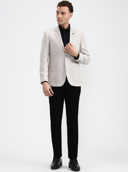 Fawn Solid Regular Fit Blazer | JadeBlue