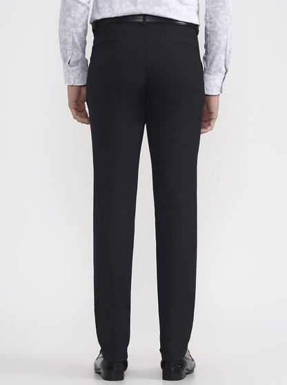 Black Solid Slim Fit Club Wear Trouser | JB Studio