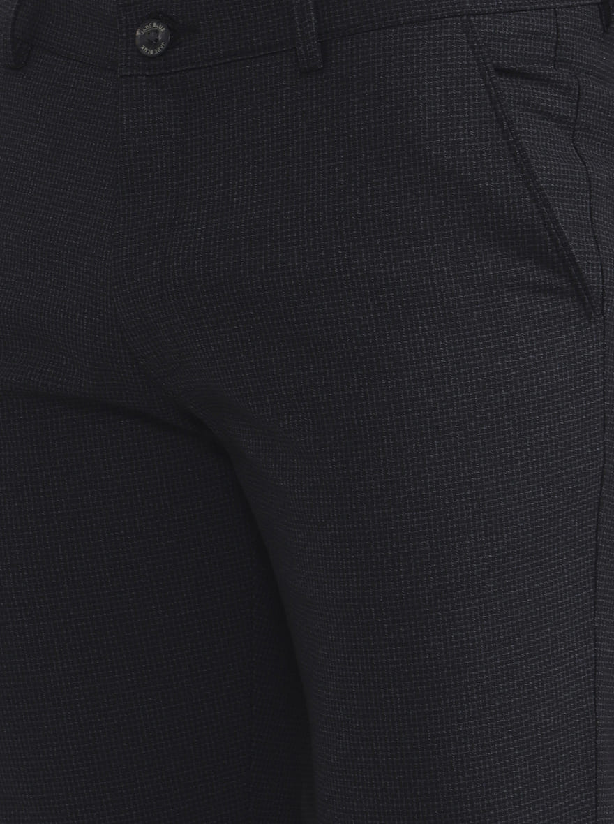 Black Solid Slim Fit Club Wear Trouser | JB Studio