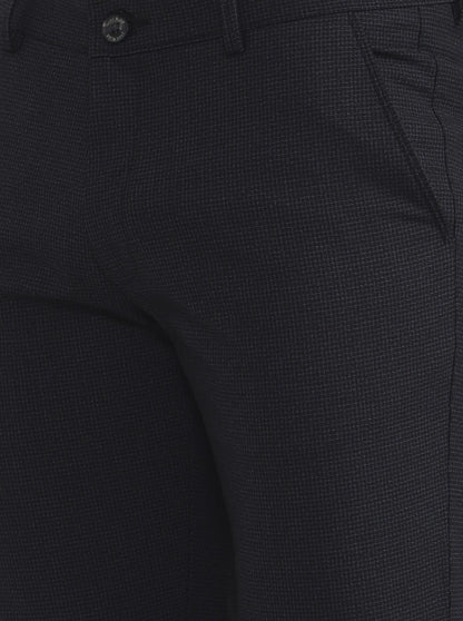 Black Solid Slim Fit Club Wear Trouser | JB Studio