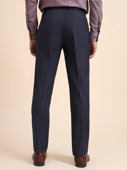 Royal Blue Solid Slim Fit Formal Trouser | JB Studio