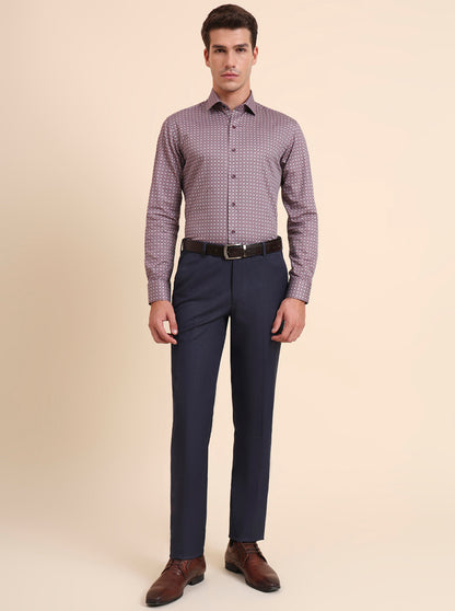 Royal Blue Solid Slim Fit Formal Trouser | JB Studio