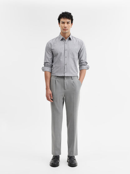 Black Striped Slim Fit Casual Shirt | JadeBlue