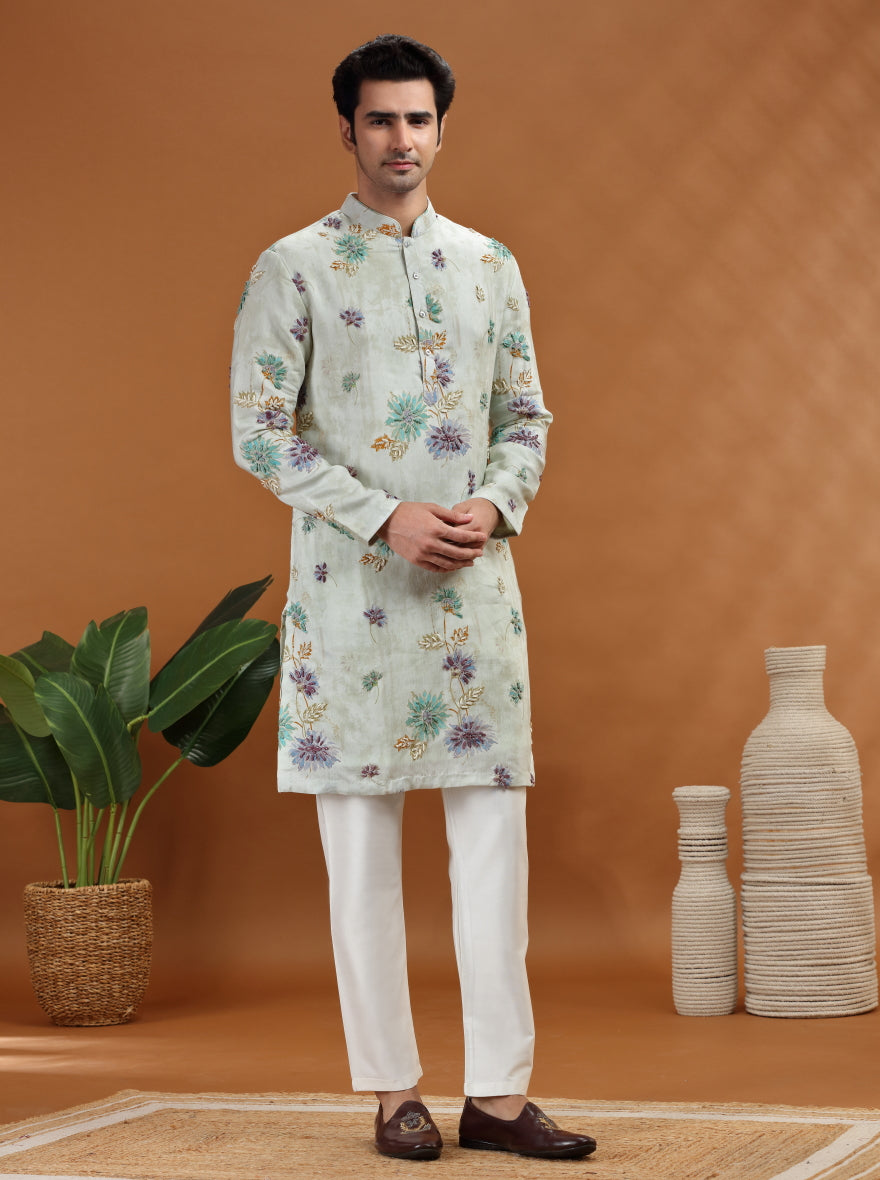 Cream Printed Kurta Pajama | TULA