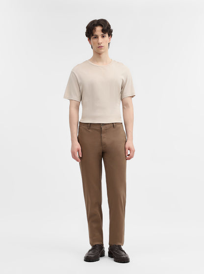 Olive Solid Uno Fit Casual Trouser | JadeBlue