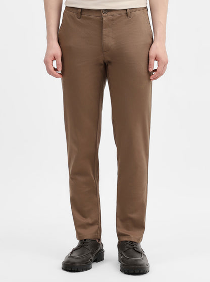 Olive Solid Uno Fit Casual Trouser | JadeBlue