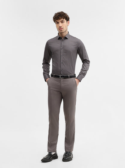 Grey Printed Slim Fit Party Wear Shirt | Wyre